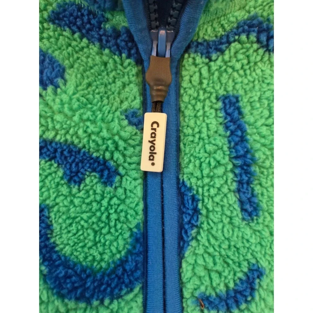 Crayola x Kohl's Full-Zip High Pile Fleece Jacket Green Blue Kids Boys 5T
